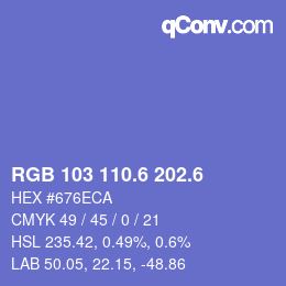 カラーコード: RGB 103 110.6 202.6 | qconv.com