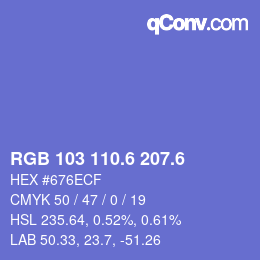 カラーコード: RGB 103 110.6 207.6 | qconv.com