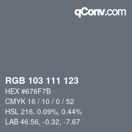 カラーコード: RGB 103 111 123 | qconv.com