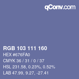Color code: RGB 103 111 160 | qconv.com