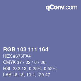 Código de color: RGB 103 111 164 | qconv.com