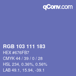 Color code: RGB 103 111 183 | qconv.com