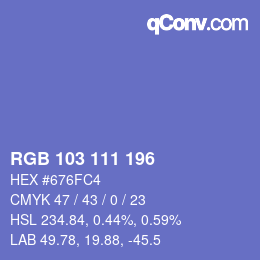 Color code: RGB 103 111 196 | qconv.com