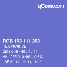 Color code: RGB 103 111 203 | qconv.com