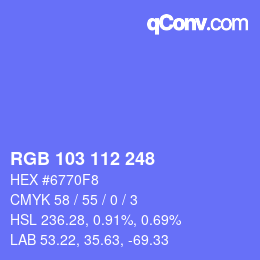 Color code: RGB 103 112 248 | qconv.com