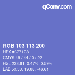 颜色代码: RGB 103 113 200 | qconv.com