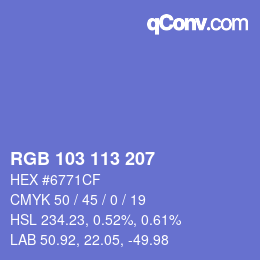 Color code: RGB 103 113 207 | qconv.com
