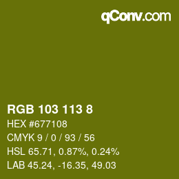 カラーコード: RGB 103 113 8 | qconv.com