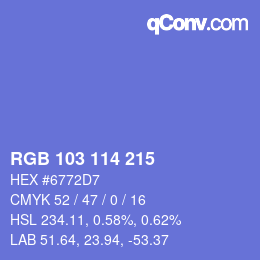 Color code: RGB 103 114 215 | qconv.com