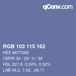 Farbcode: RGB 103 115 162 | qconv.com