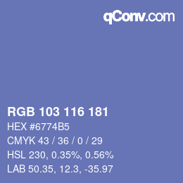 Color code: RGB 103 116 181 | qconv.com