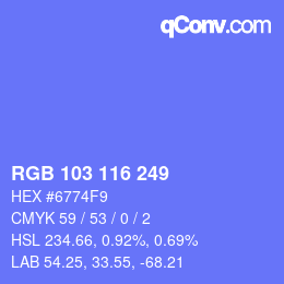 Código de color: RGB 103 116 249 | qconv.com