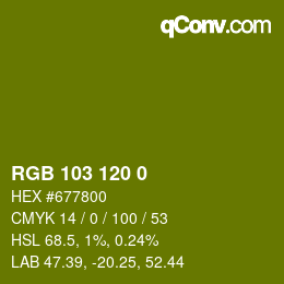 カラーコード: RGB 103 120 0 | qconv.com