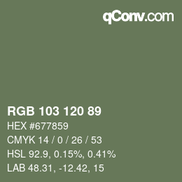 カラーコード: RGB 103 120 89 | qconv.com