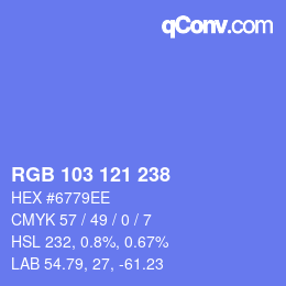 Color code: RGB 103 121 238 | qconv.com