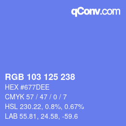 Color code: RGB 103 125 238 | qconv.com