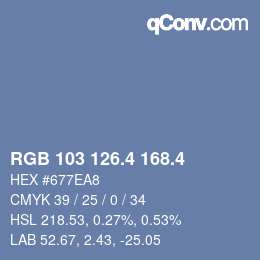カラーコード: RGB 103 126.4 168.4 | qconv.com