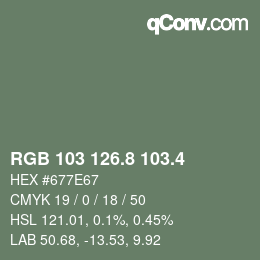 カラーコード: RGB 103 126.8 103.4 | qconv.com