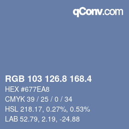 カラーコード: RGB 103 126.8 168.4 | qconv.com