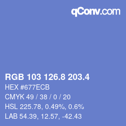 カラーコード: RGB 103 126.8 203.4 | qconv.com