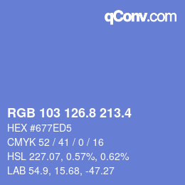 カラーコード: RGB 103 126.8 213.4 | qconv.com