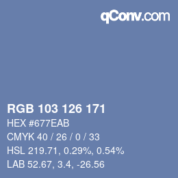 Farbcode: RGB 103 126 171 | qconv.com