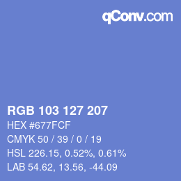 Color code: RGB 103 127 207 | qconv.com