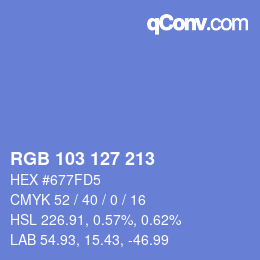 Código de color: RGB 103 127 213 | qconv.com
