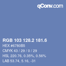 カラーコード: RGB 103 128.2 181.6 | qconv.com