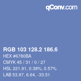 カラーコード: RGB 103 128.2 186.6 | qconv.com