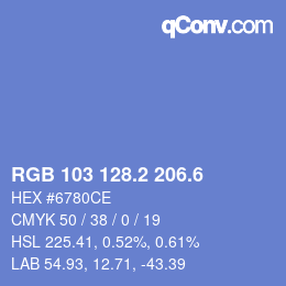 カラーコード: RGB 103 128.2 206.6 | qconv.com