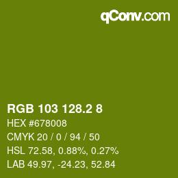 カラーコード: RGB 103 128.2 8 | qconv.com