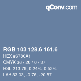 カラーコード: RGB 103 128.6 161.6 | qconv.com