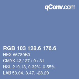 カラーコード: RGB 103 128.6 176.6 | qconv.com