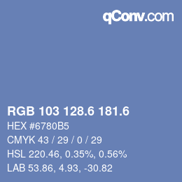 カラーコード: RGB 103 128.6 181.6 | qconv.com
