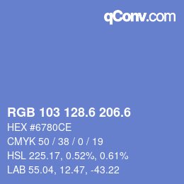 カラーコード: RGB 103 128.6 206.6 | qconv.com