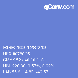 Color code: RGB 103 128 213 | qconv.com