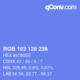 Color code: RGB 103 128 238 | qconv.com