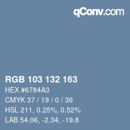 颜色代码: RGB 103 132 163 | qconv.com