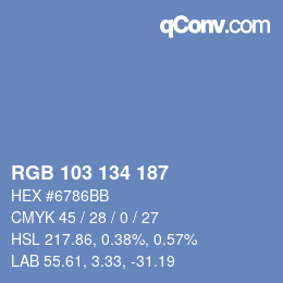 Farbcode: RGB 103 134 187 | qconv.com