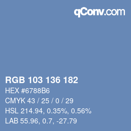 Color code: RGB 103 136 182 | qconv.com