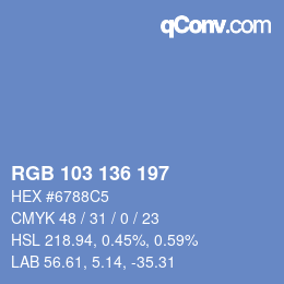 Farbcode: RGB 103 136 197 | qconv.com