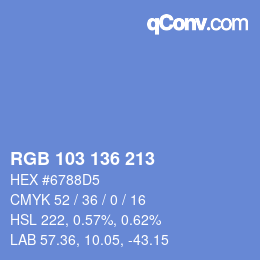 Color code: RGB 103 136 213 | qconv.com