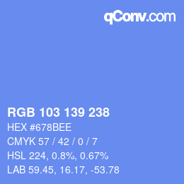 Color code: RGB 103 139 238 | qconv.com