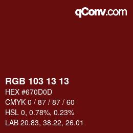 Color code: RGB 103 13 13 | qconv.com
