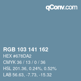 Color code: RGB 103 141 162 | qconv.com