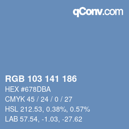 Color code: RGB 103 141 186 | qconv.com