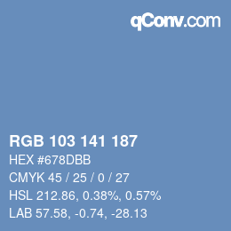 Color code: RGB 103 141 187 | qconv.com