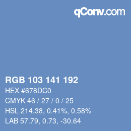 カラーコード: RGB 103 141 192 | qconv.com