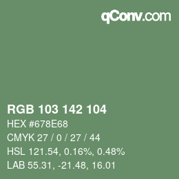 Farbcode: RGB 103 142 104 | qconv.com